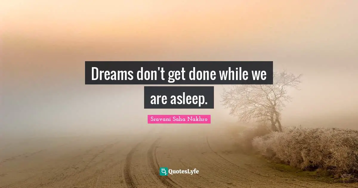 Dreams don't get done while we are asleep.