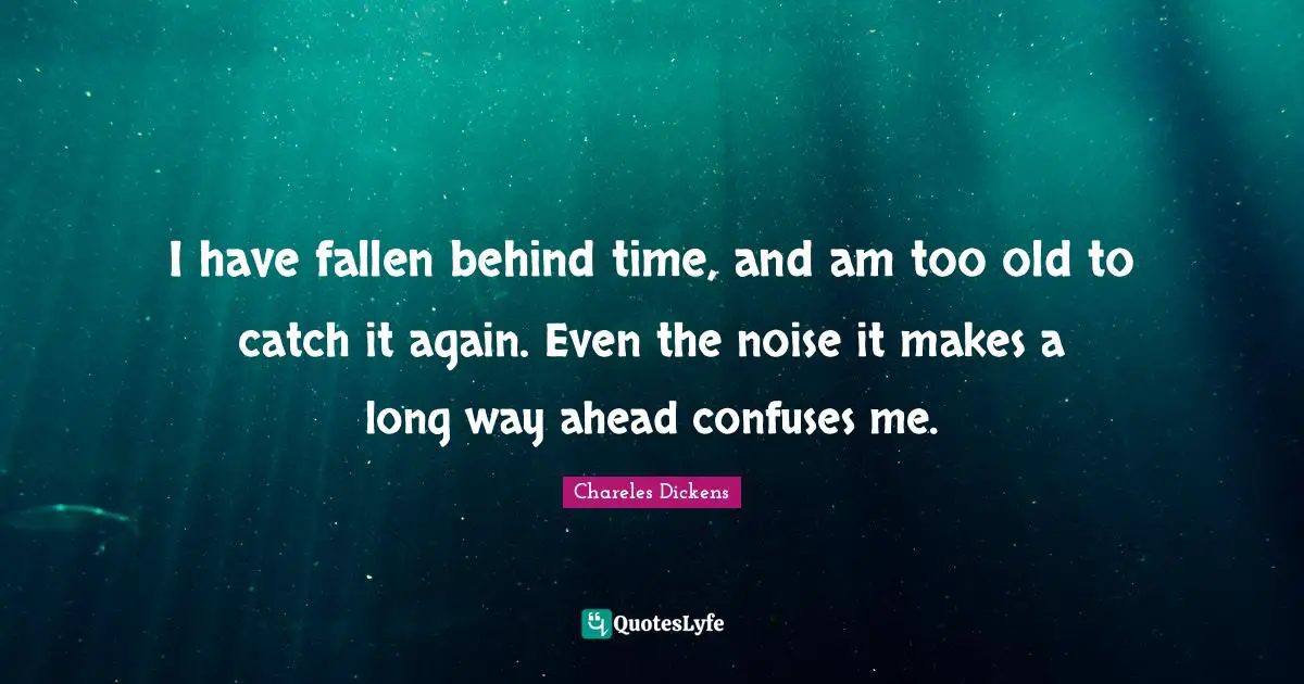 I have fallen behind time, and am too old to catch it again. Even the noise it makes a long way ahead confuses me.