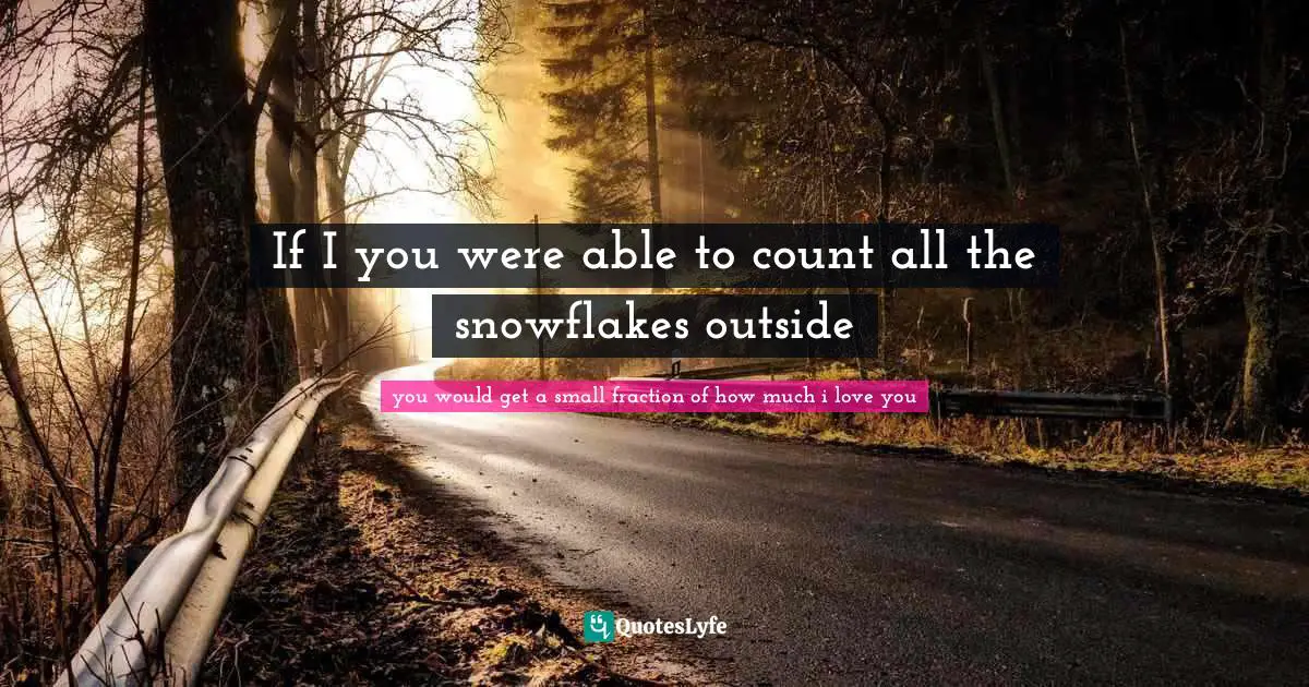 If I you were able to count all the snowflakes outside