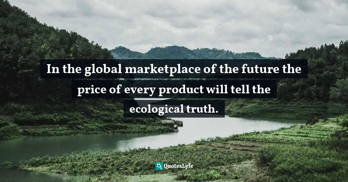 In the global marketplace of the future the price of every product will tell the ecological truth.