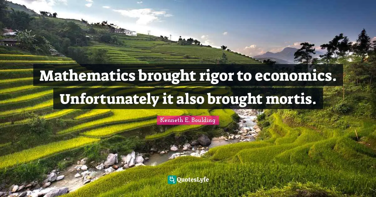 Mathematics brought rigor to economics. Unfortunately it also brought mortis.