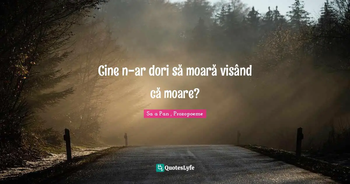 Cine n-ar dori să moară visând că moare?