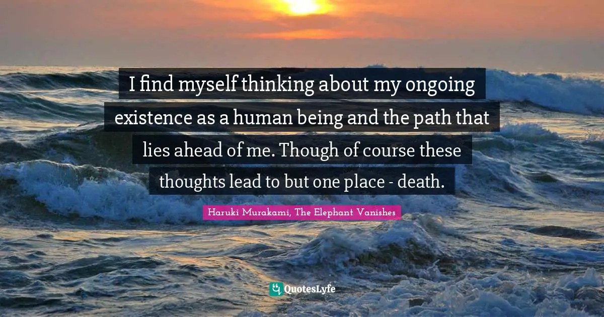 I find myself thinking about my ongoing existence as a human being and the path that lies ahead of me. Though of course these thoughts lead to but one place - death.