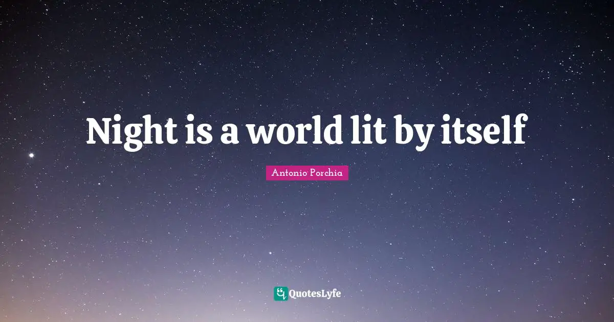 Night is a world lit by itself