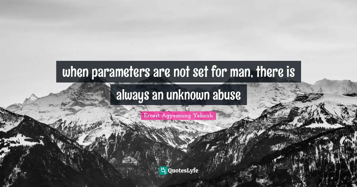 when parameters are not set for man, there is always an unknown abuse