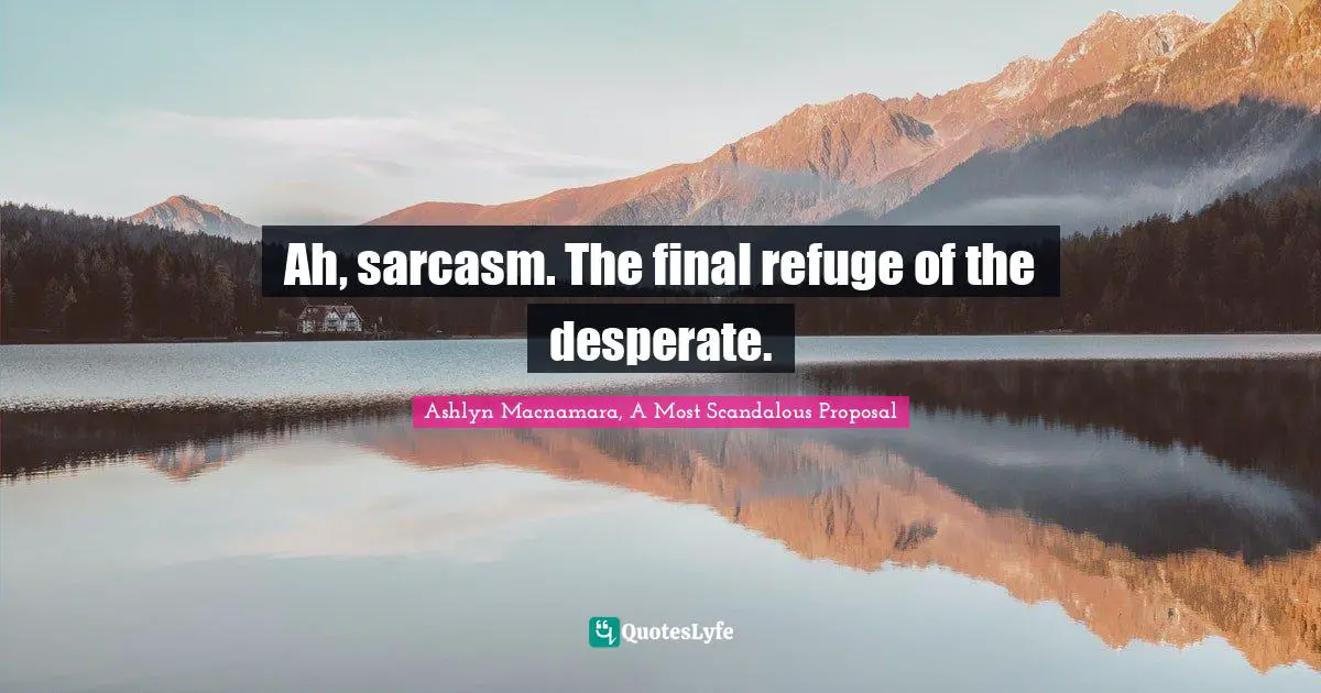 Ah, sarcasm. The final refuge of the desperate.