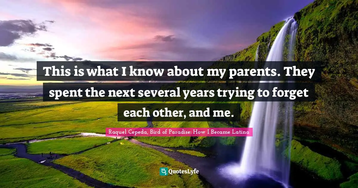 Forgetting Quotes: "This is what I know about my parents. They spent the next several years trying to forget each other, and me."