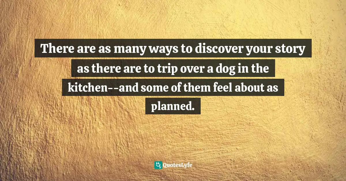 There are as many ways to discover your story as there are to trip over a dog in the kitchen--and some of them feel about as planned.