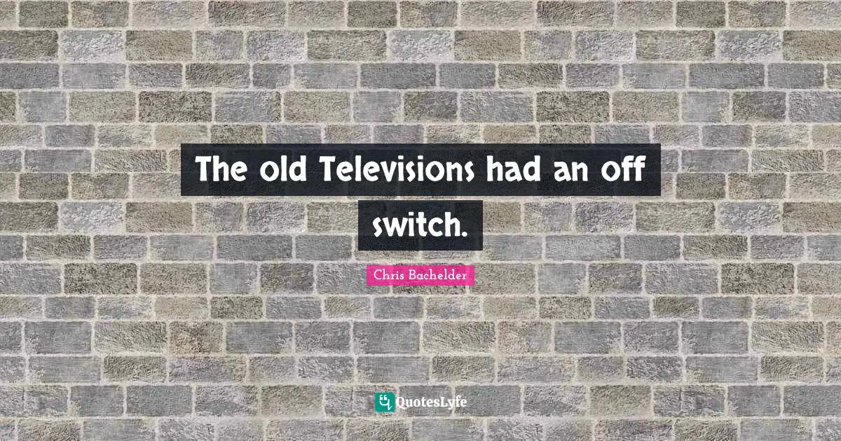 The old Televisions had an off switch.