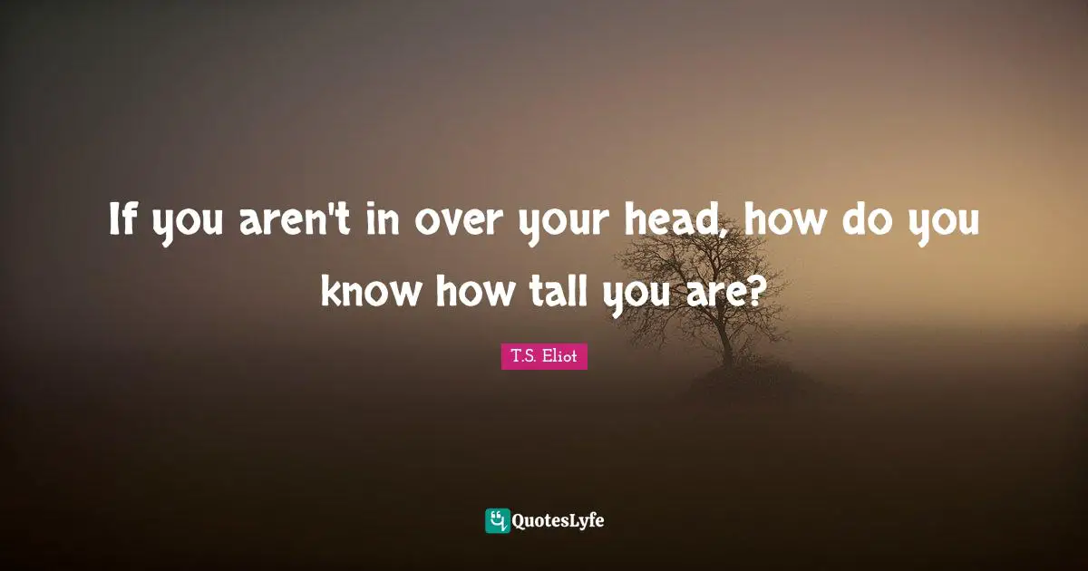 Coping Quotes: "If you aren't in over your head, how do you know how tall you are?"
