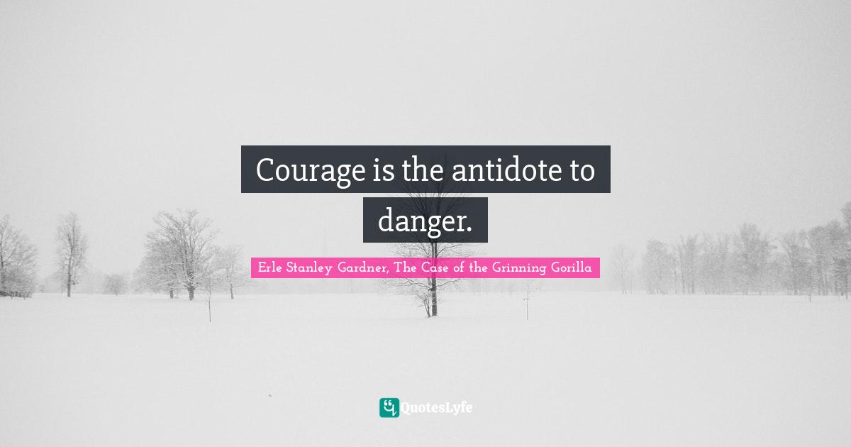 Ed Case Quotes: "Courage is the antidote to danger."