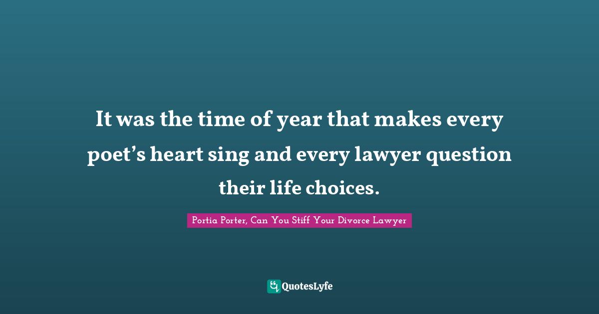 It was the time of year that makes every poet’s heart sing and every lawyer question their life choices.