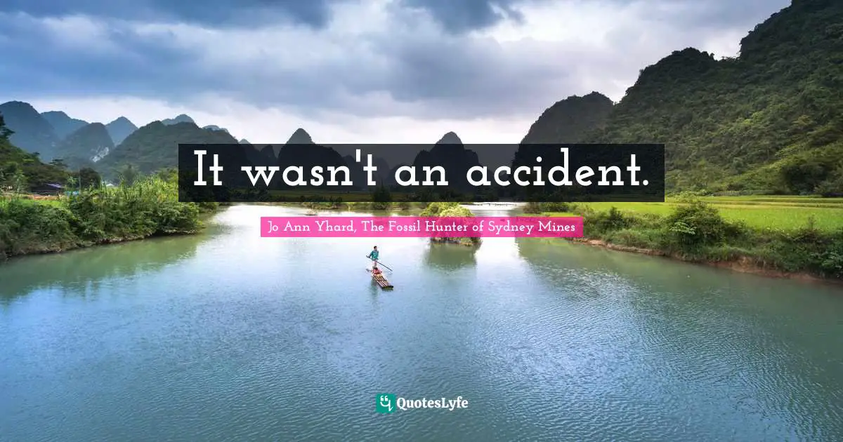It wasn't an accident.