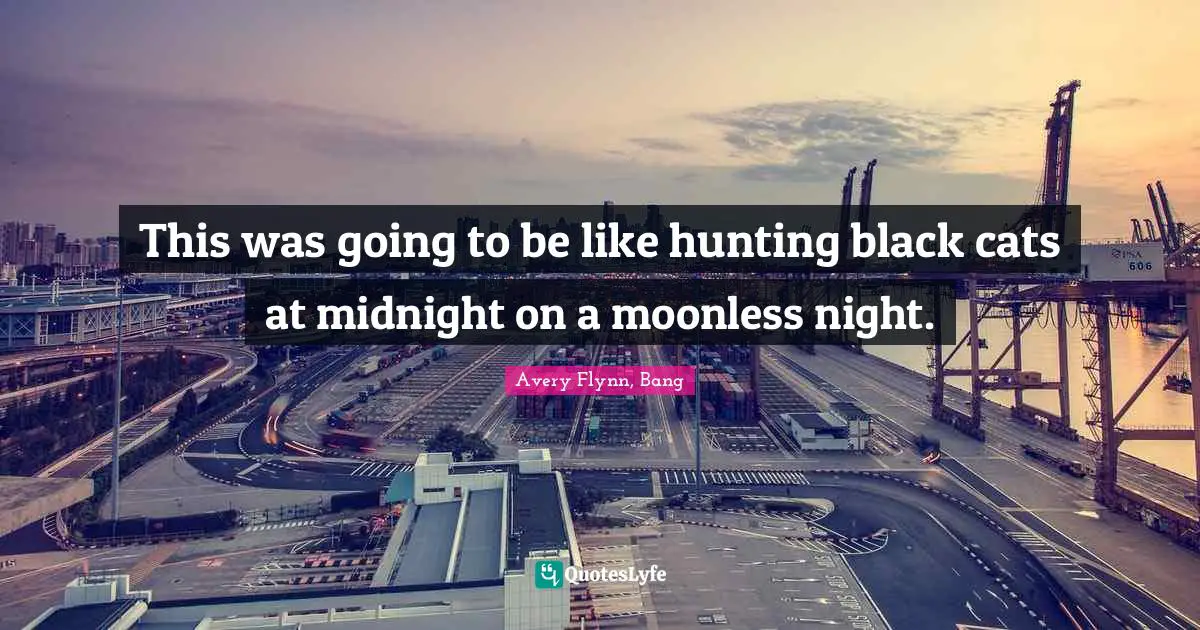 This was going to be like hunting black cats at midnight on a moonless night.