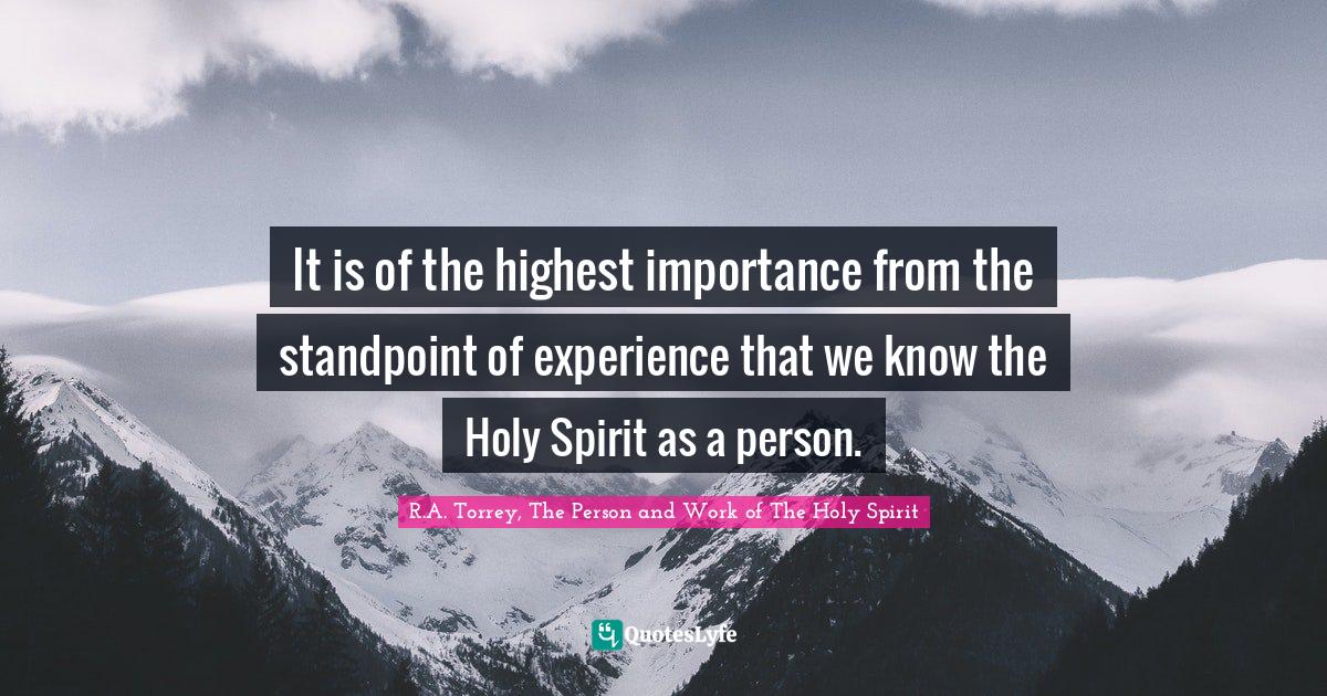 It is of the highest importance from the standpoint of experience that