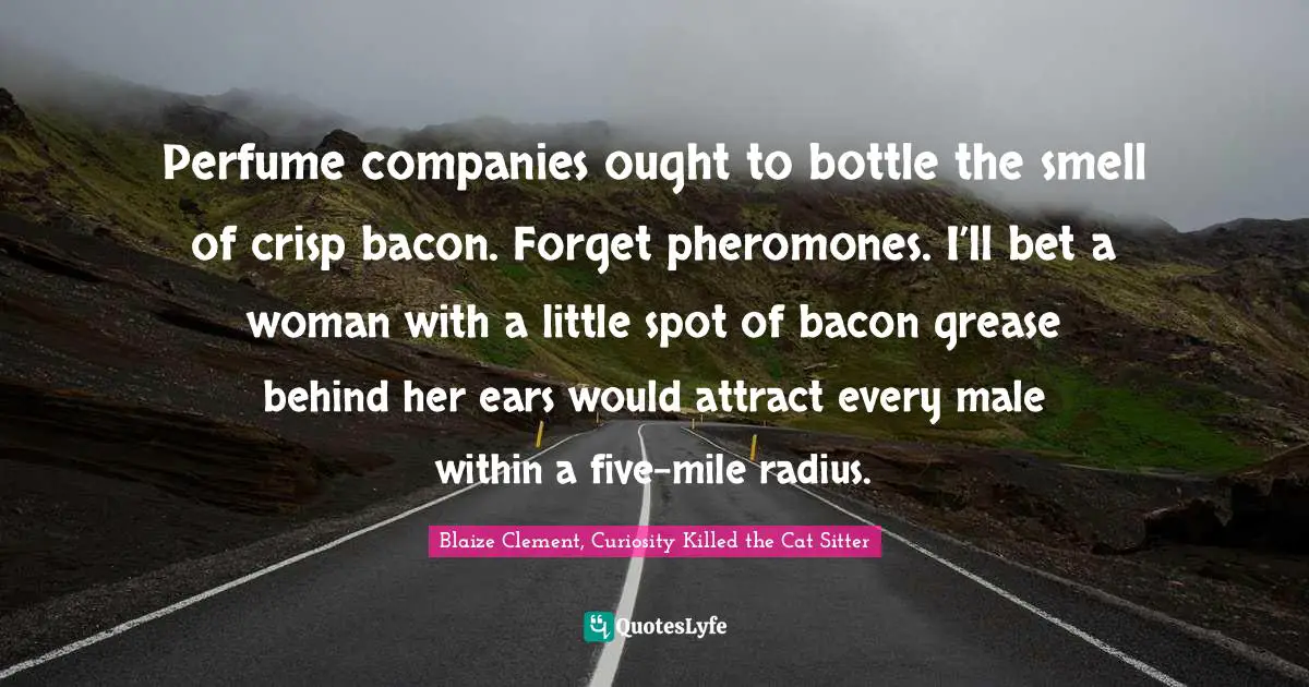 Perfume companies ought to bottle the smell of crisp bacon. Forget pheromones. I’ll bet a woman with a little spot of bacon grease behind her ears would attract every male within a five-mile radius.