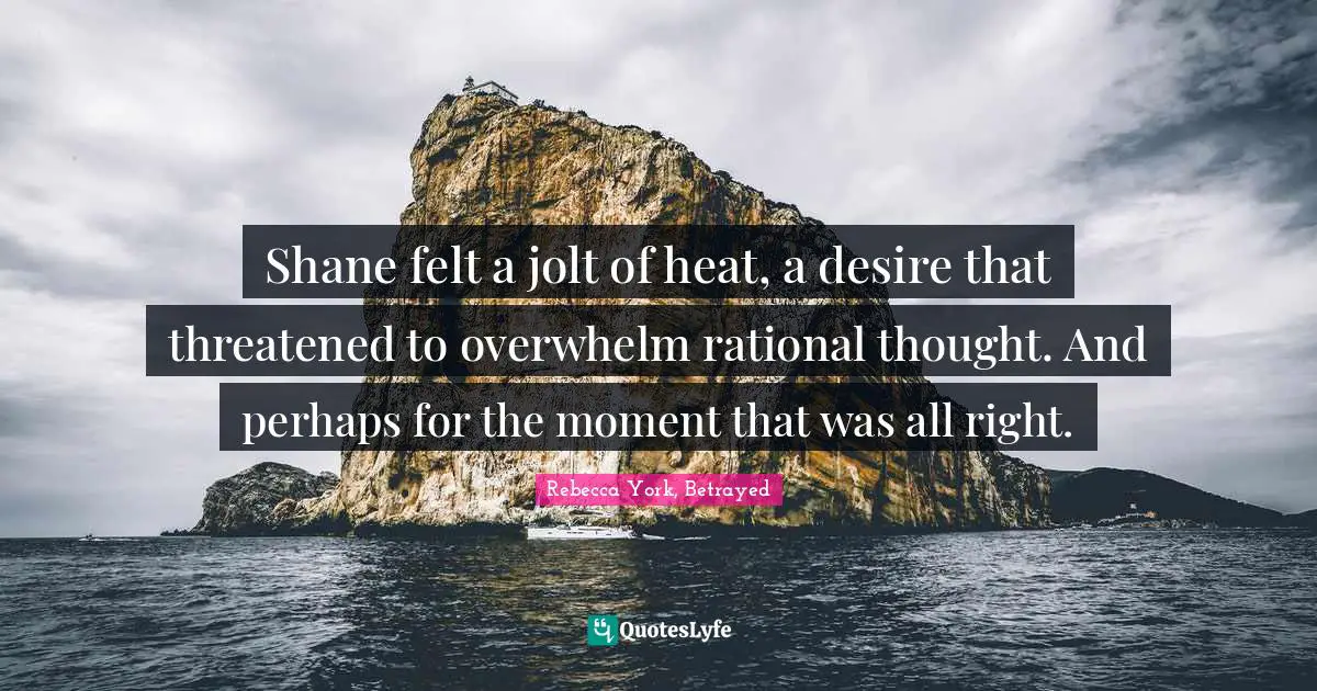 Shane felt a jolt of heat, a desire that threatened to overwhelm rational thought. And perhaps for the moment that was all right.