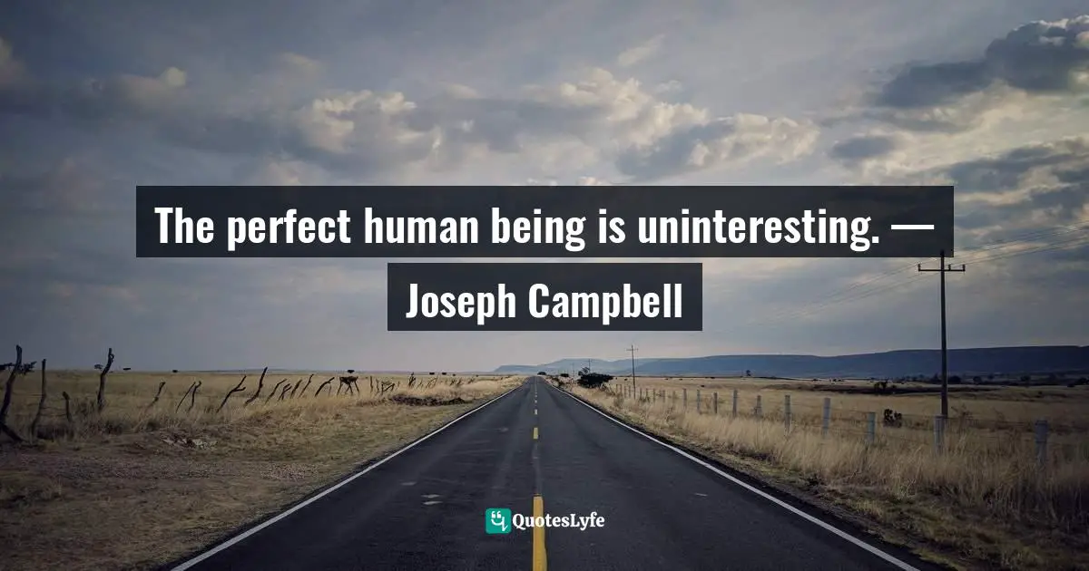 The perfect human being is uninteresting. — Joseph Campbell