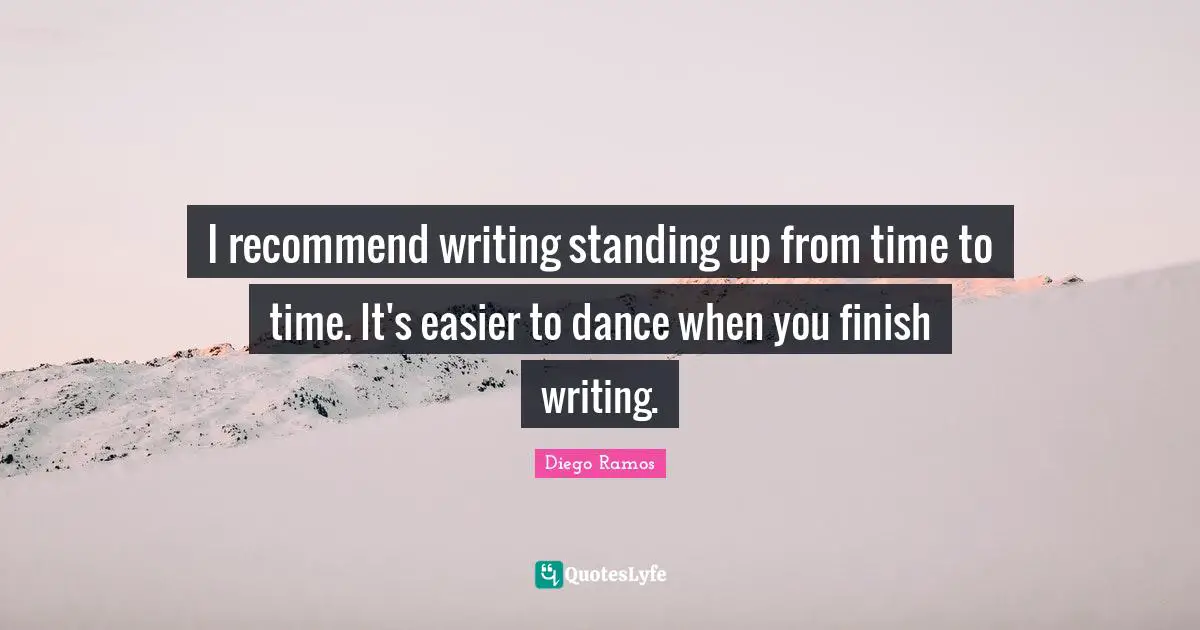 I recommend writing standing up from time to time. It's easier to dance when you finish writing.