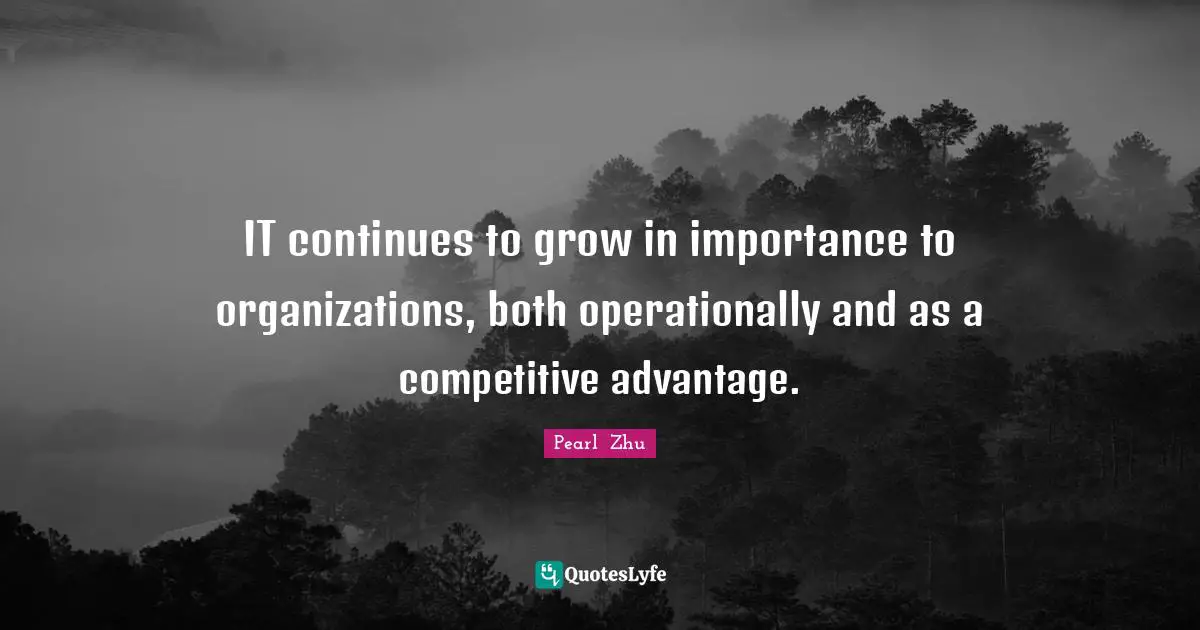 IT continues to grow in importance to organizations, both operationally and as a competitive advantage.