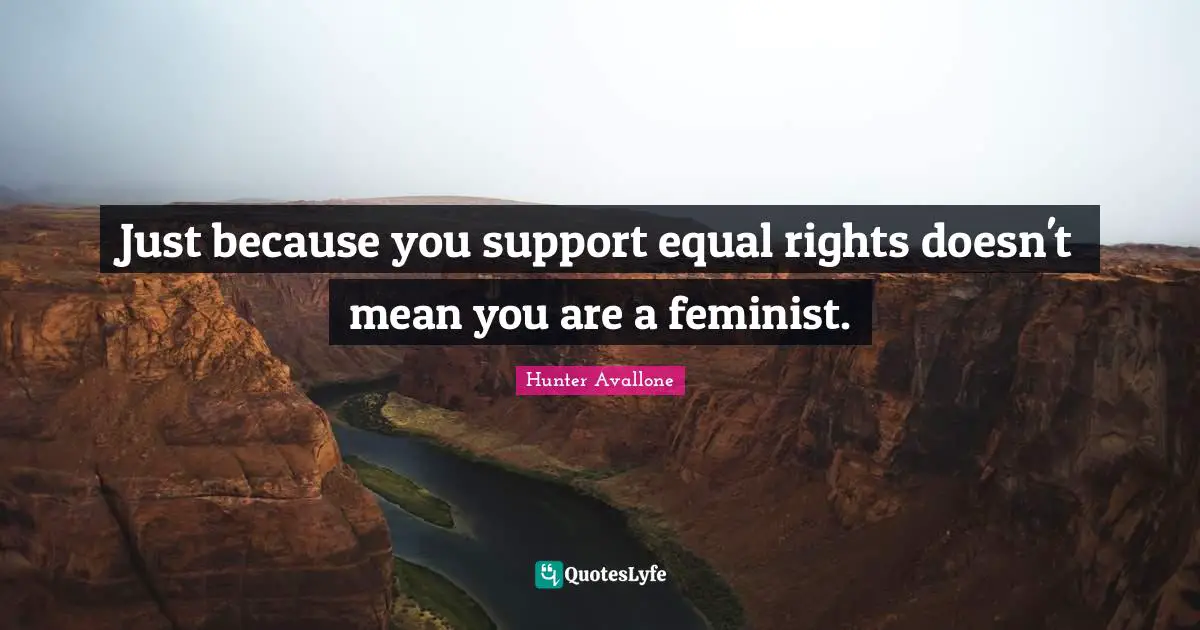 Just because you support equal rights doesn't mean you are a feminist.