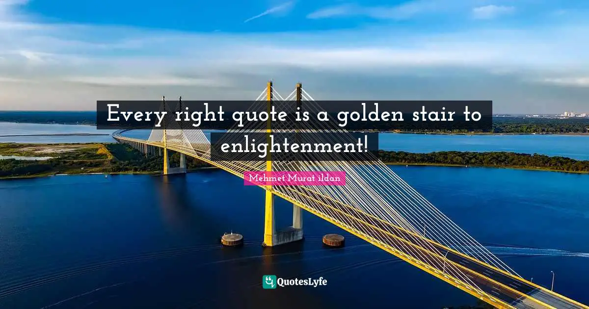Every right quote is a golden stair to enlightenment!