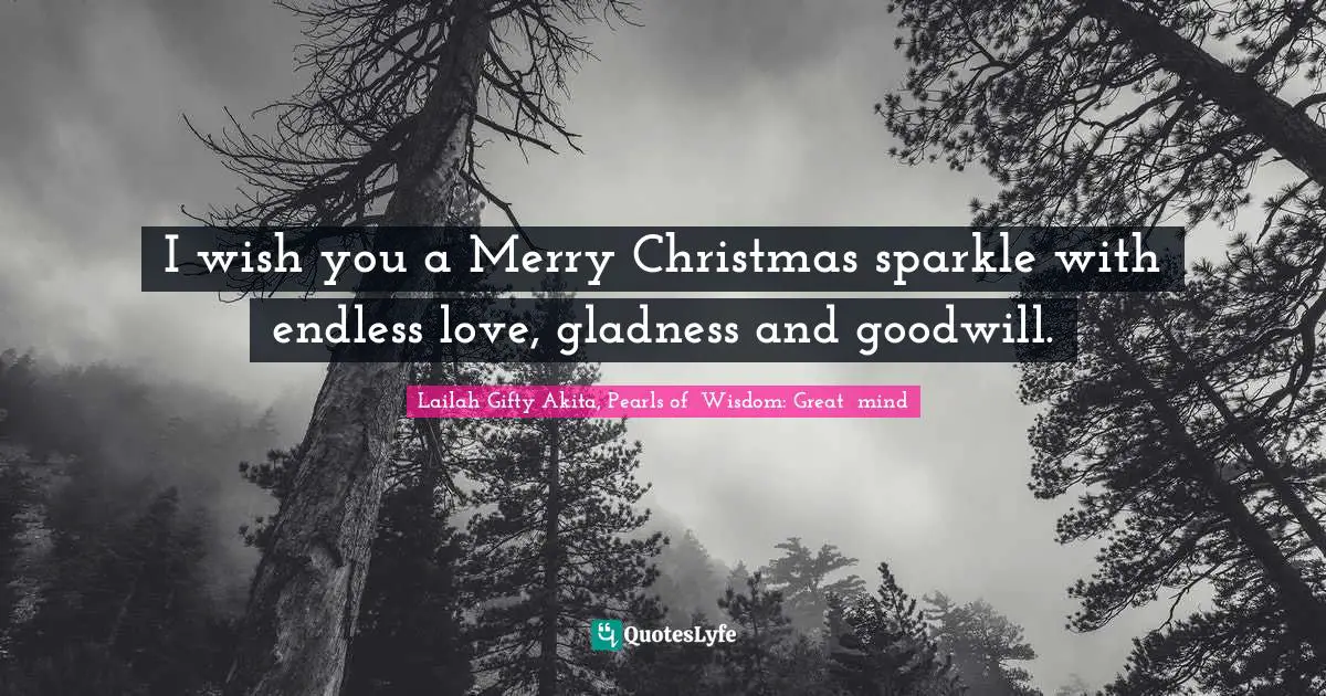 I wish you a Merry Christmas sparkle with endless love, gladness and goodwill.