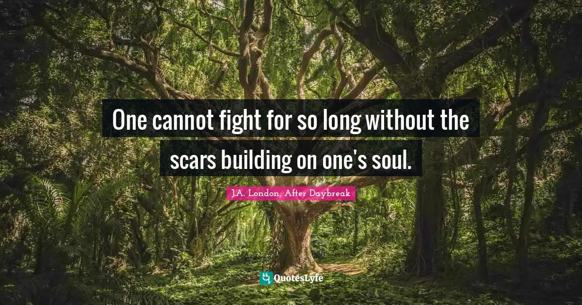 One cannot fight for so long without the scars building on one's soul.
