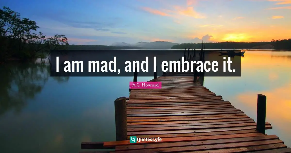 I am mad, and I embrace it.