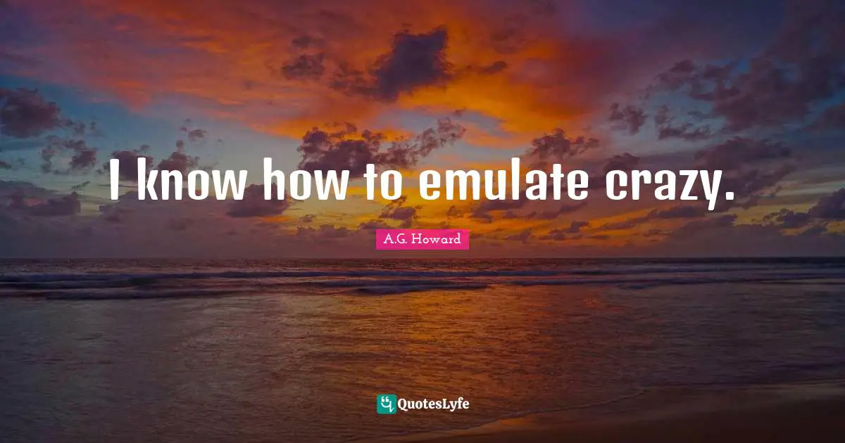 I know how to emulate crazy.