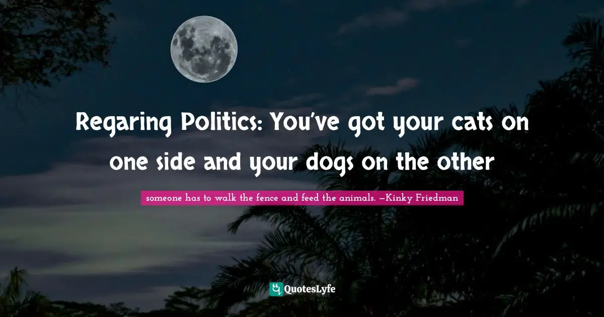 Regaring Politics: You’ve got your cats on one side and your dogs on the other