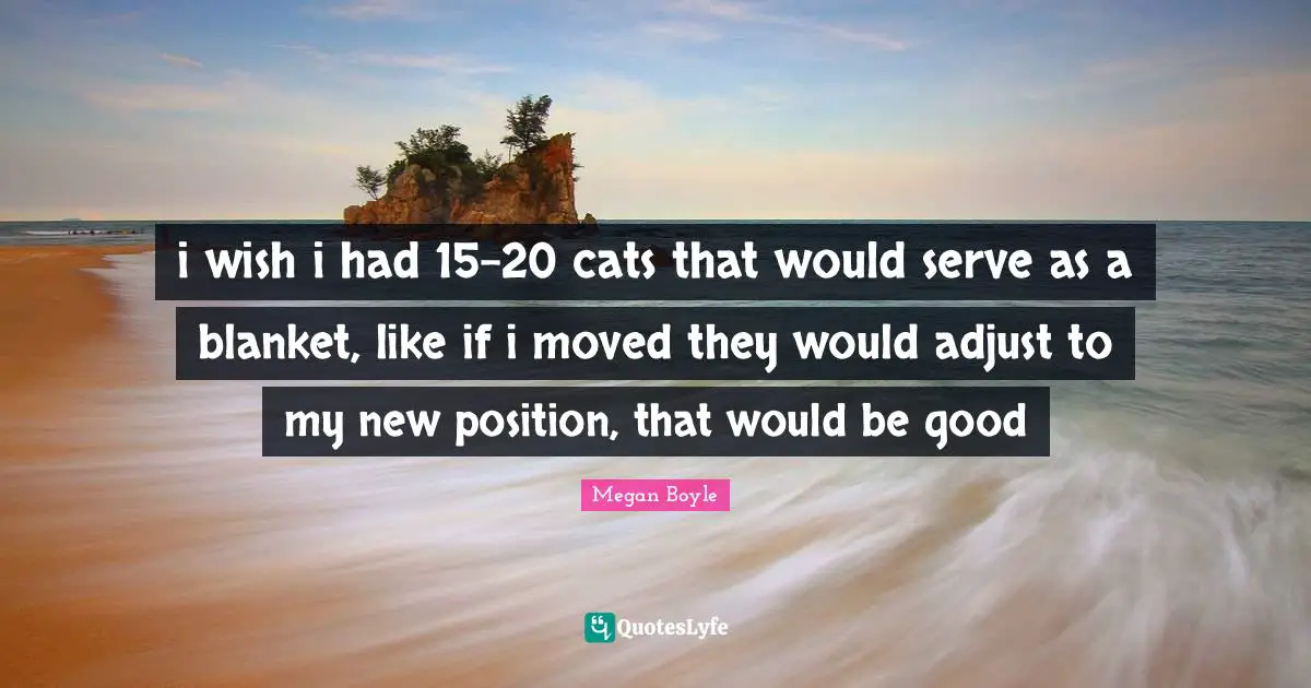 i wish i had 15-20 cats that would serve as a blanket, like if i moved they would adjust to my new position, that would be good