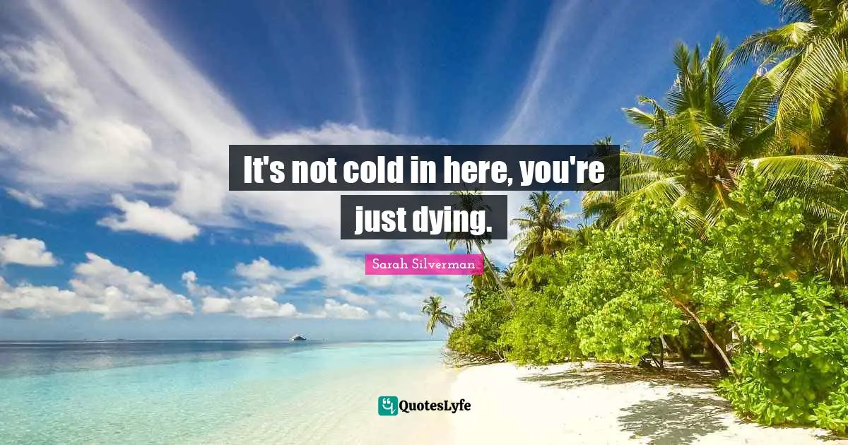 It's not cold in here, you're just dying.