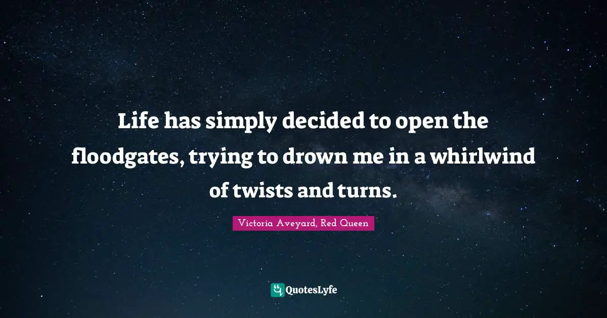 Life has simply decided to open the floodgates, trying to drown me in a whirlwind of twists and turns.