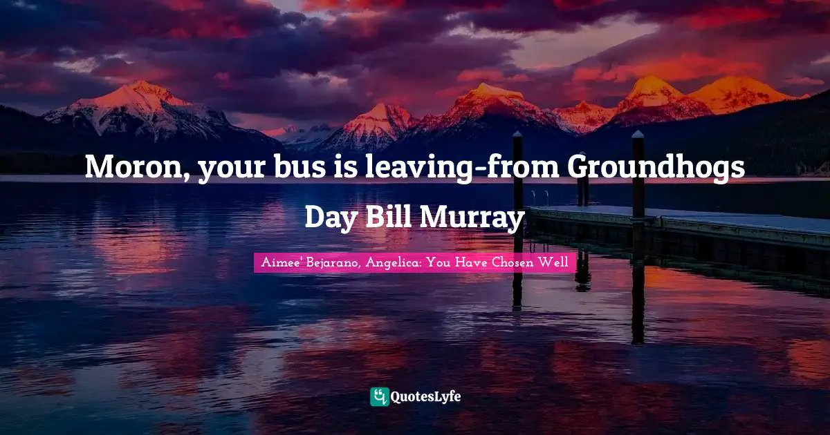 Moron, your bus is leaving-from Groundhogs Day Bill Murray