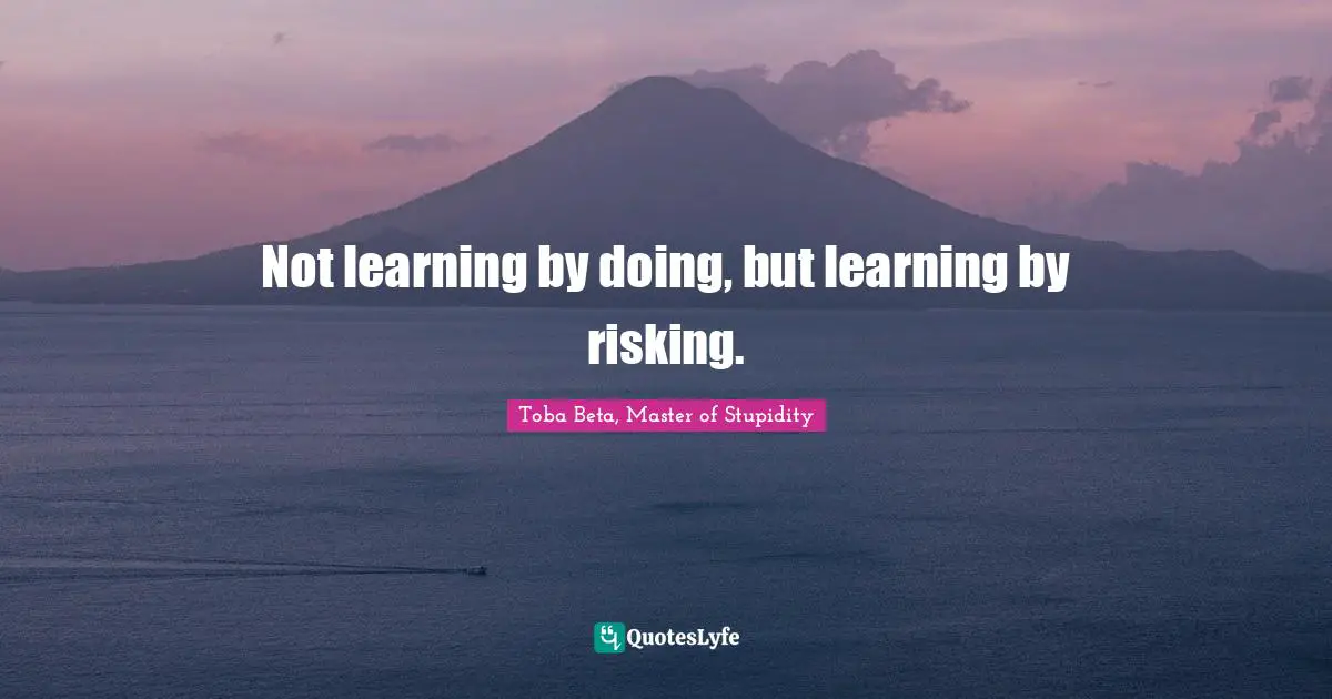 Not learning by doing, but learning by risking.