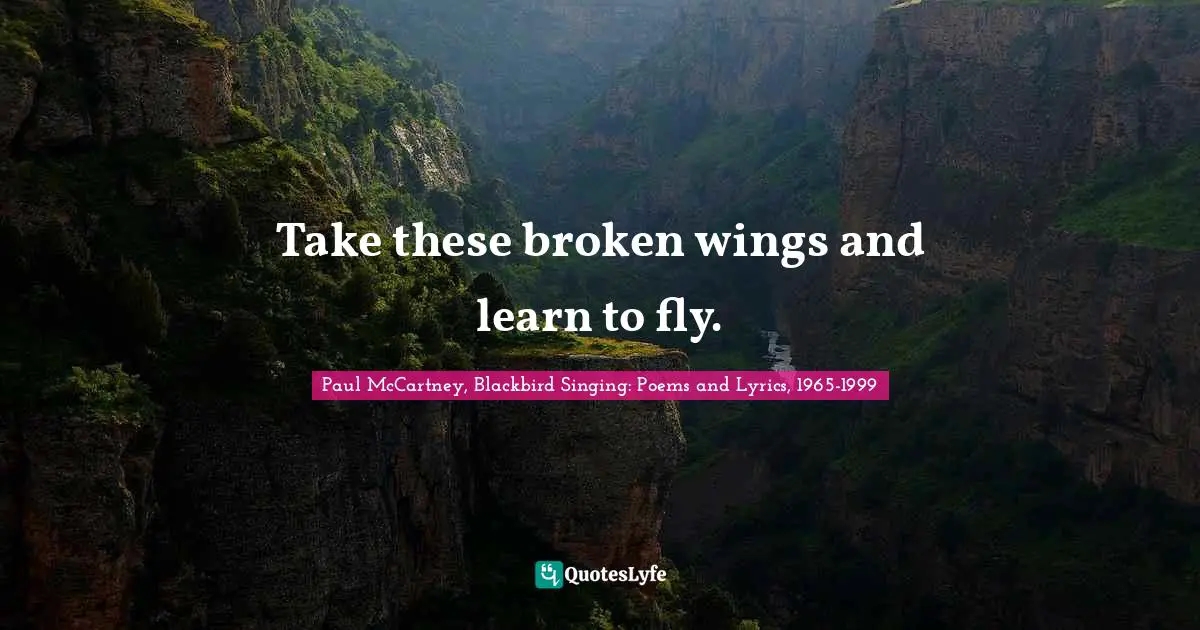 Paul McCartney Quotes: "Take these broken wings and learn to fly."