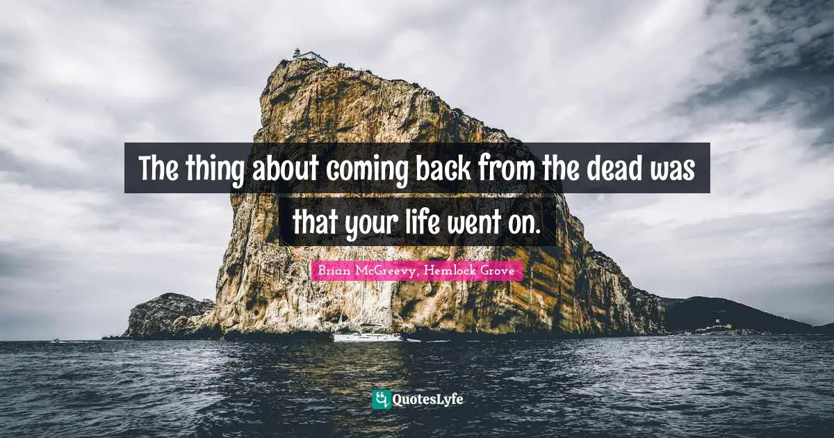 The thing about coming back from the dead was that your life went on.