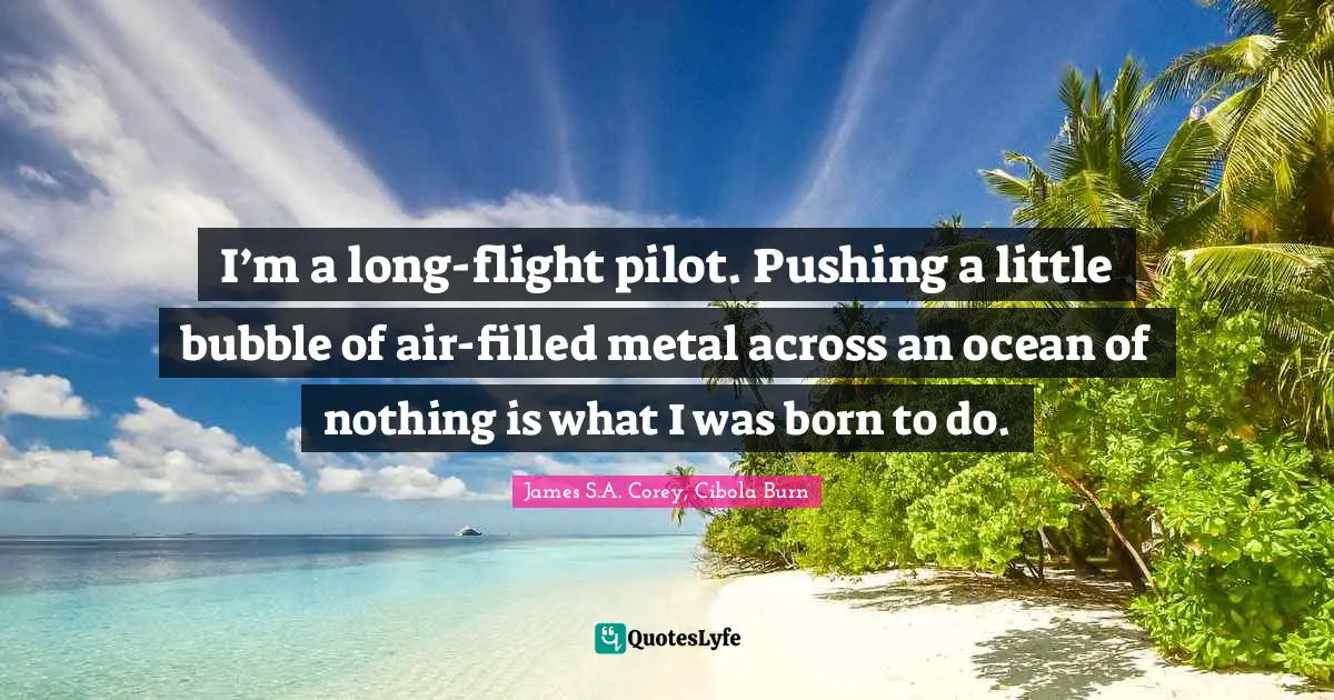 Pilot Quotes: "I’m a long-flight pilot. Pushing a little bubble of air-filled metal across an ocean of nothing is what I was born to do."
