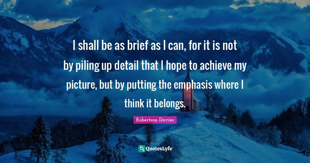 I shall be as brief as I can, for it is not by piling up detail that I hope to achieve my picture, but by putting the emphasis where I think it belongs.