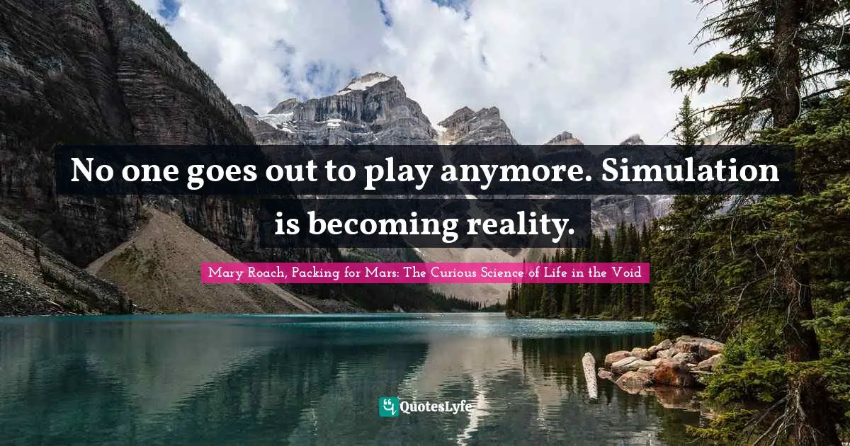 No one goes out to play anymore. Simulation is becoming reality.