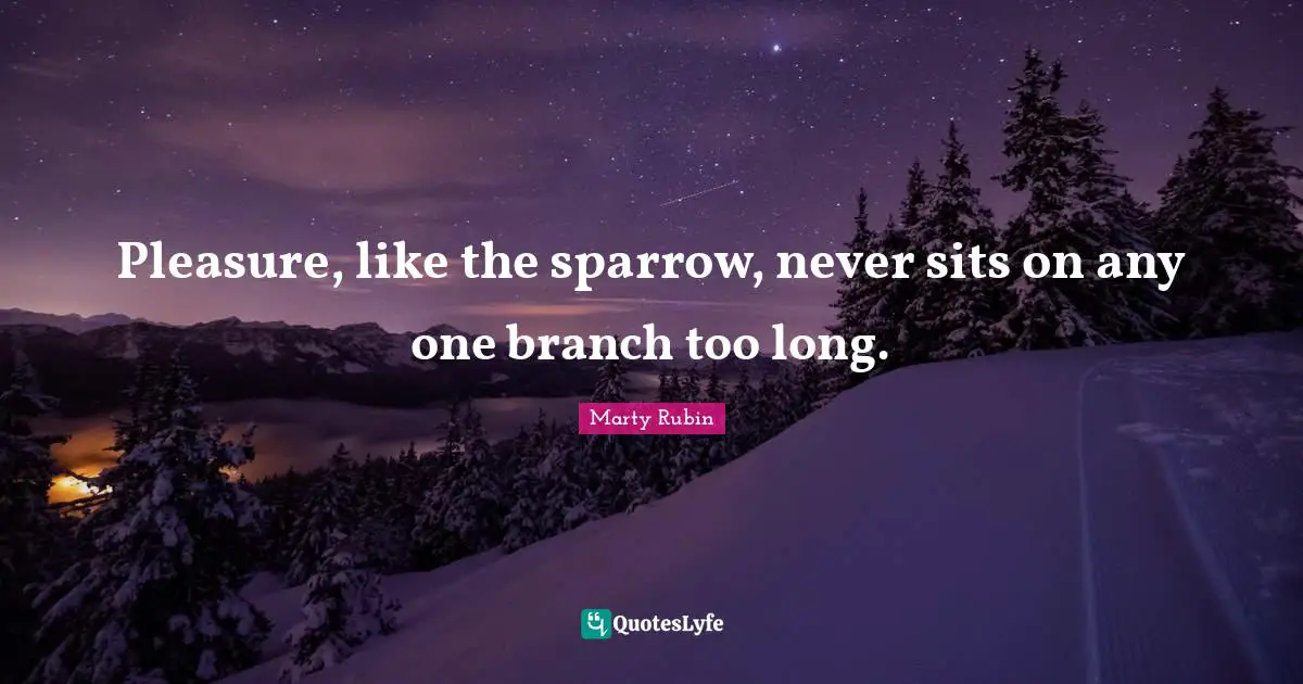 Transience Quotes: "Pleasure, like the sparrow, never sits on any one branch too long."