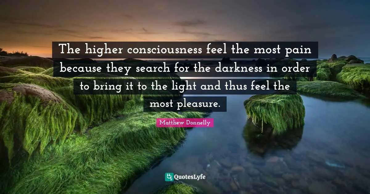The higher consciousness feel the most pain because they search for the darkness in order to bring it to the light and thus feel the most pleasure.