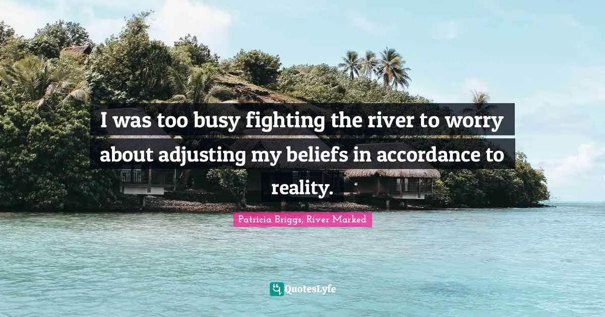 I was too busy fighting the river to worry about adjusting my beliefs in accordance to reality.