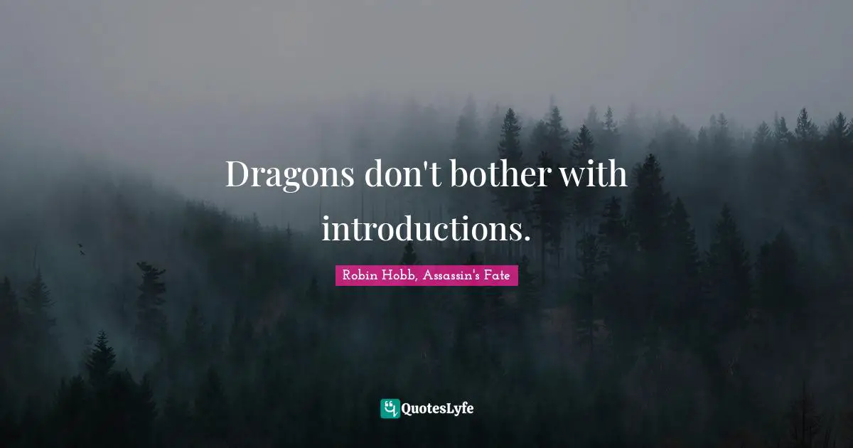 Dragons don't bother with introductions.