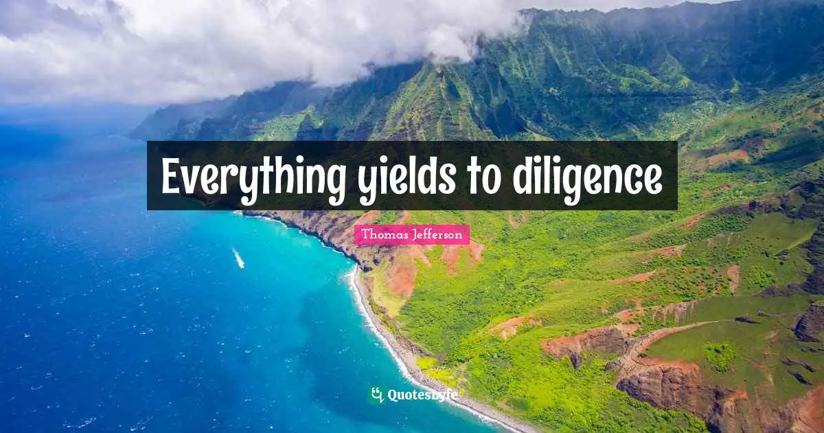 Everything yields to diligence