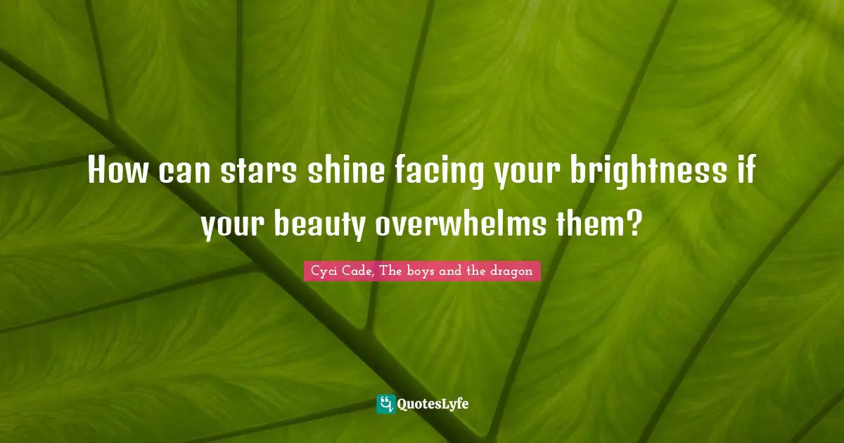 How can stars shine facing your brightness if your beauty overwhelms them?
