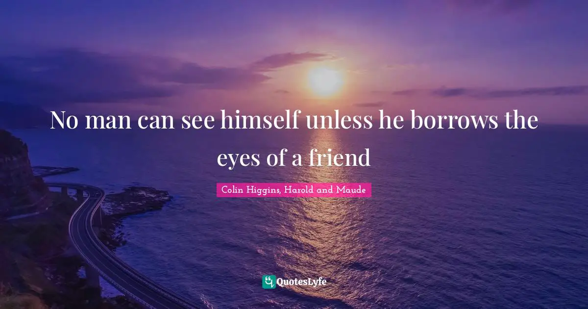 No man can see himself unless he borrows the eyes of a friend