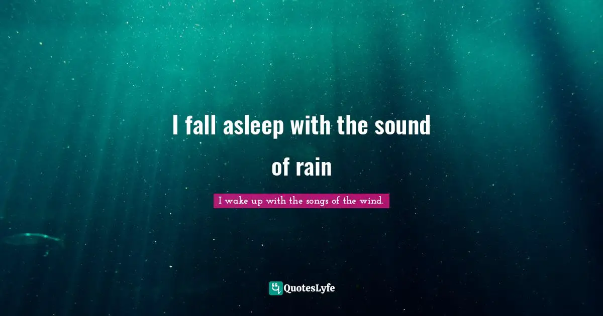I fall asleep with the sound of rain