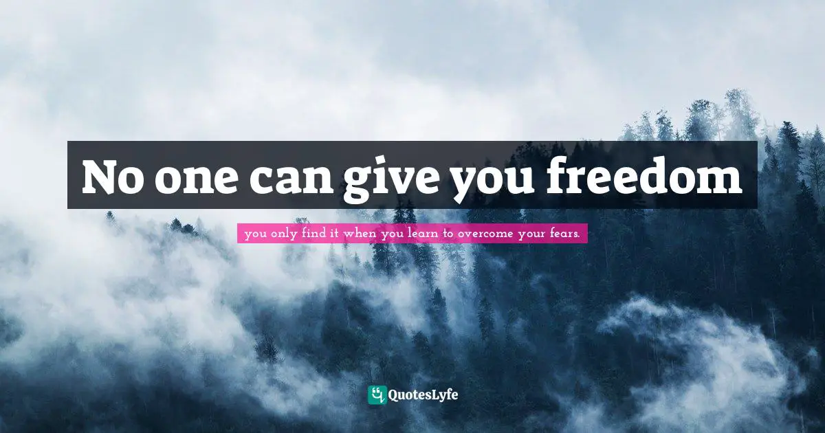 No one can give you freedom